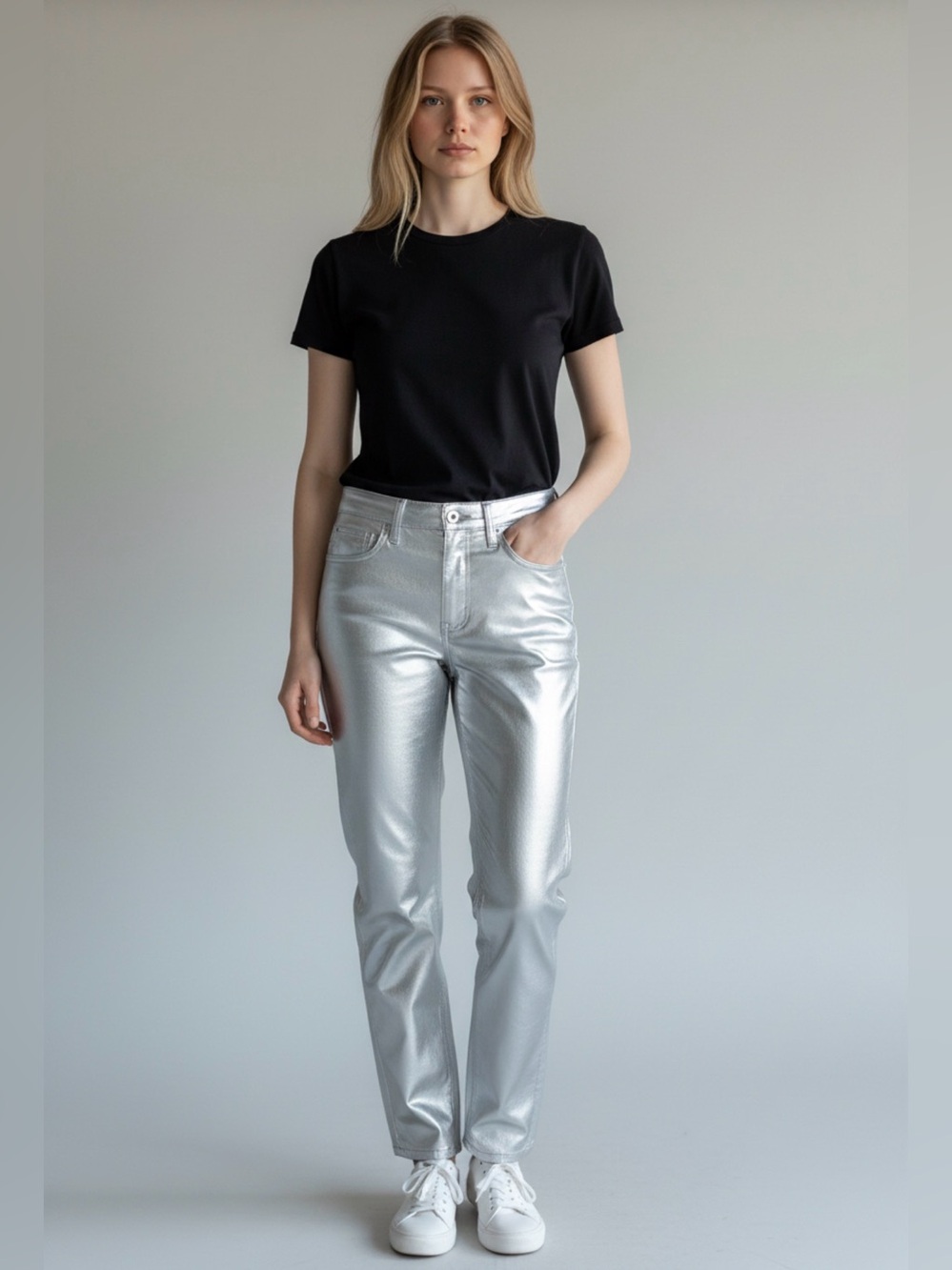Abercrombie & Fitch 90’s Silver Straight Leg Pants